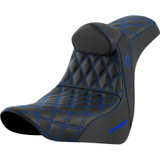 SADDLEMEN SC81829BLURT Pro Series Sdc Performance Seat - With Backrest - Blue Stitch - Fl/Fx '18-'23 Sc81829Blurt