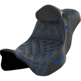 SADDLEMEN SC80807BLURT Pro Series Sdc Performance Seat - With Backrest - Blue Stitch - Flh/Flt '08-'23 Sc80807Blurt