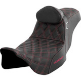 SADDLEMEN SC80807WINRT Pro Series Sdc Performance Seat - With Backrest - Wine Berry Stitch - Flh/Flt '08-'23 Sc80807Winrt