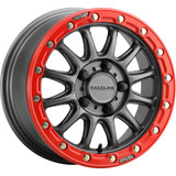 RACELINE WHEELS A14GR57012+53 Raceline Wheels Wheel - Alpha - Front/Rear - Gun Metal/With Gloss Red Ring - 15X7 - 5/114.3 - 6+1 (+53 Mm) A14Gr-57012+53