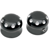 COVINGTONS C0010B Covingtons Axle Covers - Front - Dimpled - Black - Pair - '08-'23 C0010-B