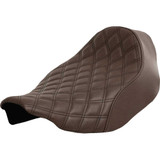 SADDLEMEN 82307002BLS Renegade Solo Seat - Lattice Stitched - Brown - Flt/Flh '23-'24 823-07-002Bls