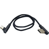 Ridepower 90 Male Usb To 90 Male Usb-C Cable - Phone - Charger - 18" - Black Rp90Dgusbusbc18