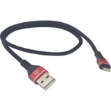 RIDEPOWER RPUSBLHT18 Ridepower Male Usb To Male Lightning Cable - Phone - Charger - 18" - Black/Red Rpusblht18