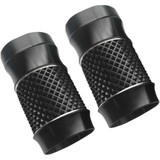 EDDIE TROTTA DESIGNS TC962B Eddie Trotta Designs Fork Slider Covers - Black Anodized - Cross-Cut Tc-962B