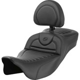 SADDLEMEN 80807B203B0 Roadsofa Extended Reach Seat - With Backrest - Tuck-N-Roll - Fl '08-'23 808-07B-203B0