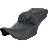 SADDLEMEN 8230719001 Roadsofa Extended Reach Seat - Without Backrest - Honeycomb - Blue Stitch - Fltr/Flhx '23-'24 823-07-19001