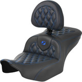 Roadsofa Seat - With Backrest - Carbon Fiber - Lattice Stitch - Blue Stitch - Fltr/Flhx '23-'24 823-07-206B1