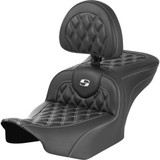 Roadsofa Seat - With Backrest - Carbon Fiber - Lattice Stitch - White Stitch - Fltr/Flhx '23-'24 823-07-206B6