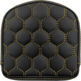 Roadsofa Sissy Bar Pad - Honeycomb - Gold Stitching 040849Gol