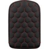 Roadsofa Sissy Bar Pad - Honeycomb - Red Stitching 041149Red