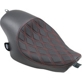 Drag Specialties 3/4 Solo Seat - Double Diamond - Black W/ Red Stitching - Xl '04-'22