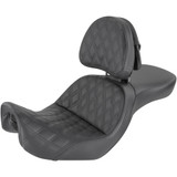 Saddlemen Explorer Seat - With Backrest - Lattice Stitched - Black - Fxd 806-04-030Ls