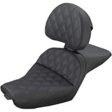 SADDLEMEN 80703030LS Saddlemen Explorer Seat - With Backrest - Lattice Stitched - Black - Xl '04-'20 807-03-030Ls