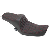 DRAG SPECIALTIES 0803-0654 Drag Specialties Predator Iii Seat - Double Diamond - Red Stitching - Fxd '96-'03