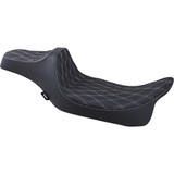 Drag Specialties Predator Iii Seat - Extended Reach - Double Diamond - Silver Stitched - Fl '08-'23