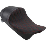DRAG SPECIALTIES 0801-1254 Drag Specialties Forward Low Solo Seat - Diamond - Red Stitched - Fl '08-'23