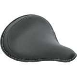 Drag Specialties Seat - Spring Solo - Large - Black Solar-Reflective Leather/White Perimeter Stitch