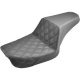 SADDLEMEN 80404172 Saddlemen Step-Up Seat - Front Lattice Stitch - Black - Dyna 804-04-172