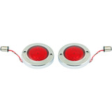 Custom Dynamics Led Flat Turn Signals - 1156 - Chrome - Red Lens Pb-Fb-R-1156Cr