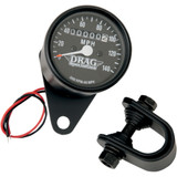Drag Specialties 2.4" Mph Mini Led Mechanical Speedometer/Indicators - Black Housing - 2:1 - Black