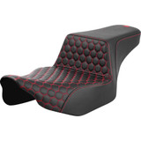 SADDLEMEN 8230717804 Step-Up Seat - Extended Reach - Front Honeycomb - Red Stitch - Fl '23-'24 823-07-17804