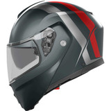 AGV 2118296002006M Streetmodular Helmet - Resia - Matte Gray/Silver/Red - Medium 2118296002006M