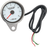 Drag Specialties Mini Electronic Tachometer - Polished - Backlit Led White Face - 2.4"