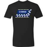 YAMAHA APPAREL NP21SM31082X Yamaha Apparel Yamaha Racing Check T-Shirt - Black - 2Xl Np21S-M3108-2X