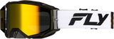 Fly Racing Zone Pro Goggle White/Blk/Gold W/ Gold Mirror/Smoke Lens 37-5189