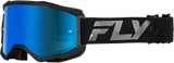 Fly Racing 37-51525 Fly Racing Zone Goggle Black/Black W/ Sky Blue Mirror/Smoke Lens 37-51525