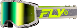 Fly Racing 37-51526Y Fly Racing Yth Zone Goggle Drk Gry/Hi-Vis W/ Iridescent Grn Mirror Lens 37-51526Y
