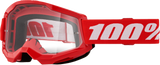 100% Strata 2 Goggle Red Clear Lens 50027-00018
