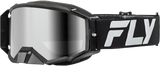 Fly Racing 37-51905 Fly Racing Zone Elite Goggle Black/Silver W/ Silver Mirror/Smoke Lens 37-51905