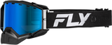 Fly Racing 37-50280 Fly Racing Zone Snow Goggle Black/Black W/Sky Blue Mirror/Blue Lens 37-50280