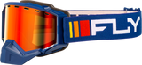 Fly Racing FLB-24Z3 Fly Racing Zone Snow Goggle Navy/White W/ Red Mirror/Amber Lens Flb-24Z3
