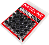Raceline RLUG-CS25B Raceline 12Mmx1.50 Lock Style Lug 20/Pk Lock Style Lug Nuts Blk Rlug-Cs25B