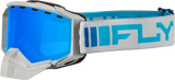Fly Racing Zone Snow Goggle Silver/Blue W/ Sky Blue Mirror/Blue Lens Flb-24Z2
