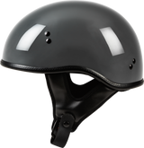 Highway 21 .357 Solid Half Helmet Grey Lg F77-1103L