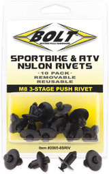 BOLT 2005-8SRIV Bolt M8 Three Stage Push Rivet Kit 10/Pk 2005-8Sriv