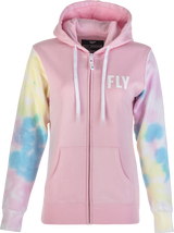 Fly Racing 358-0071M Fly Racing Women'S Fly Tie-Dye Zip Up Hoodie Pink/Yellow/Blue Md 358-0071M