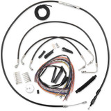 LA CHOPPERS LA8011KT216B La Choppers Handlebar Cable/Brake Line Kit - Complete - 15" - 17" Handlebars - Black Vinyl La-8011Kt2-16B