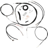 LA CHOPPERS LA8122KT213B La Choppers Handlebar Cable/Brake Line Kit - Complete - 12" - 14" Handlebars - Black Vinyl La-8122Kt2-13B