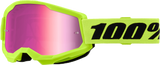 100% 50028-00016 100% Strata 2 Goggle Neon Yellow Mirror Pink Lens 50028-00016