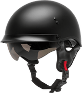 Gmax Hh-65 Half Helmet Full Dressed Matte Black Md H9650075