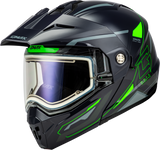 Gmax Md-74S Spectre Snow Helmet W/ Elec Shield Grey/Neon Green Md M10742765