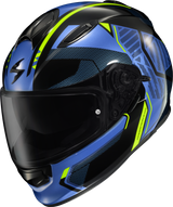 Scorpion Exo Ryzer Full-Face Helmet Switch Blue/Hi-Viz Sm Ryz-1203