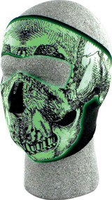 Zan Full Face Mask Black/White Skull Glow Wnfm002G