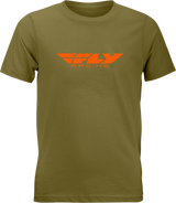 Fly Racing 352-0676YS Fly Racing Youth Fly Corporate Tee Olive/Orange Ys 352-0676Ys