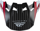 Fly Racing 73-47103S Fly Racing Formula Carbon Prime Visor Red/White/Red Carbon Yl/Sm 73-47103S